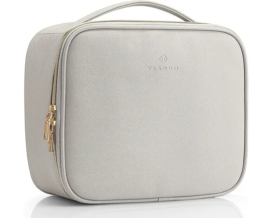 This makeup bag is not only can storage your cosmetics, but also Jewelry, Electronic Accessories, Camera, Essential oil, Toiletries, Shaving Kit, Valuable objects and so on.It is also a choic gift choice.