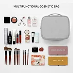 Travel makeup bag with compartments